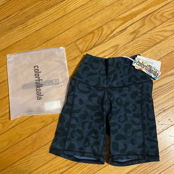 Colorful Koala Leopard Print Biker Shorts - Picture 1 of 1